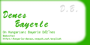 denes bayerle business card